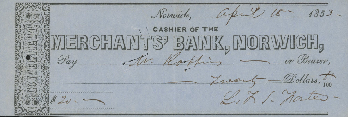 Lafayette Foster signed check-
