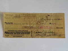 Cornel Wilde signed check