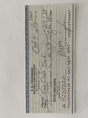 Walter Cunningham signed check