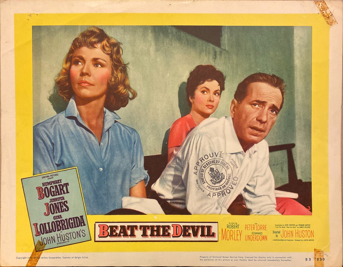 Humphrey Bogart, Jennifer Jones, and Gina Lollobrigida "Beat the Devil" original Lobby Card