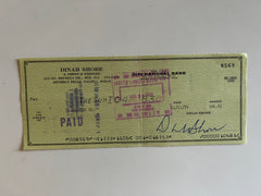 Dinah Shore signed check