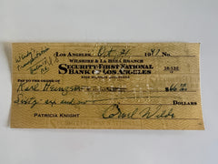 Cornel Wilde signed check