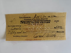 Cornel Wilde signed check