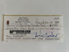 Sam Coslow signed check