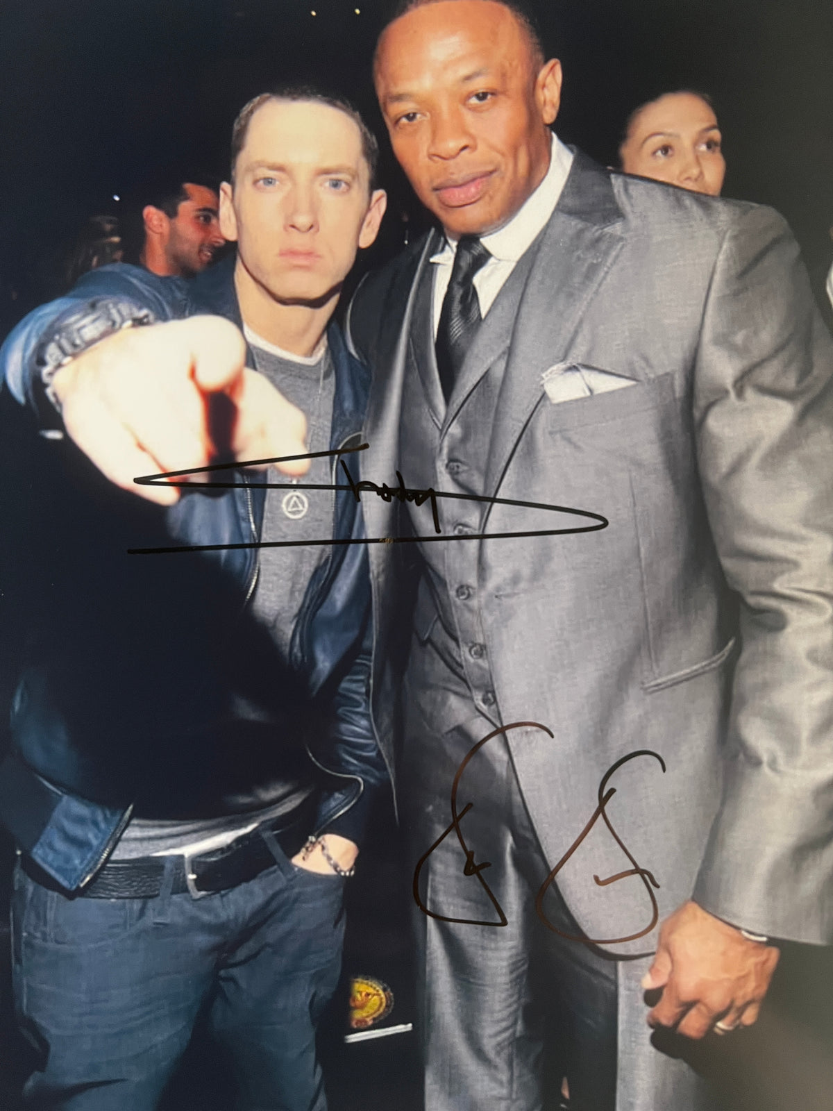 Dr. Dre and Eminem signed photo