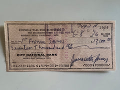 Jessica Walter signed check