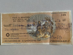 Paul Shaffer signed check