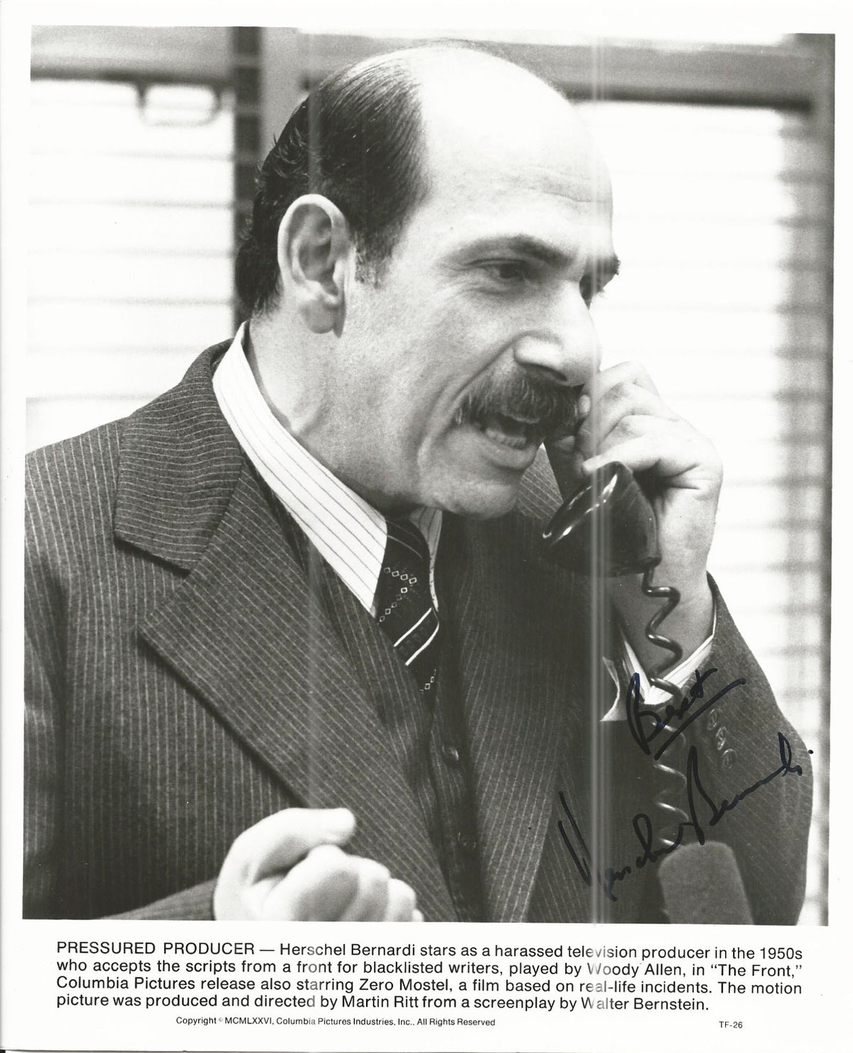 The Front Herschel Bernardi signed photo