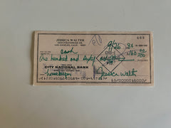 Jessica Walter signed check