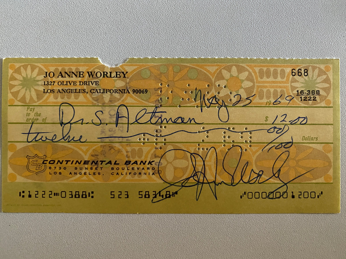 JoAnne  Worley signed check