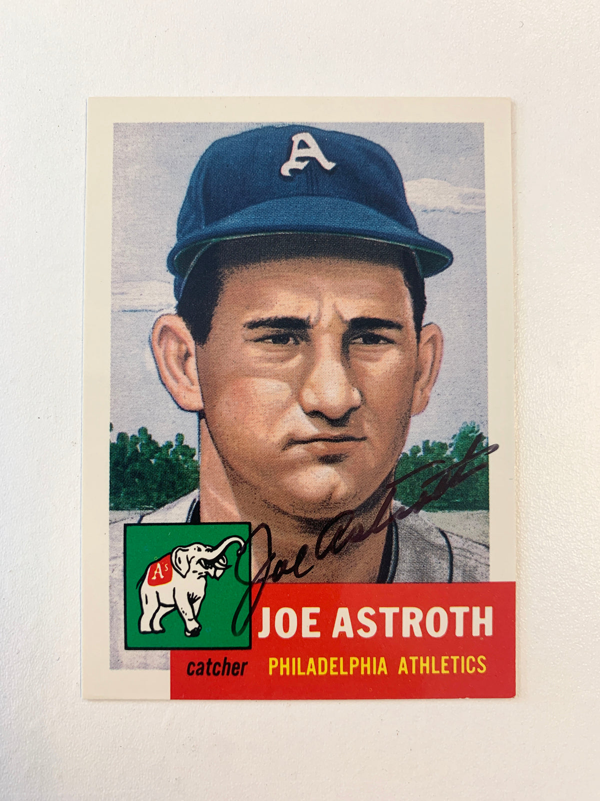 Joe Astroth signed baseball card