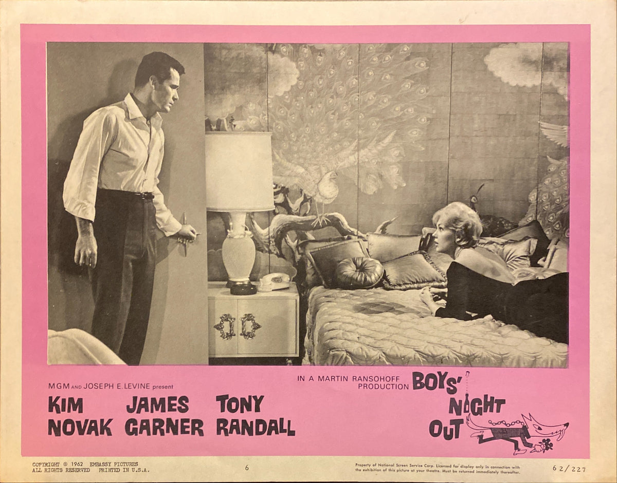 Kim Novak, James Garner, and Tony Randall "Boys' Night Out" original Lobby Card