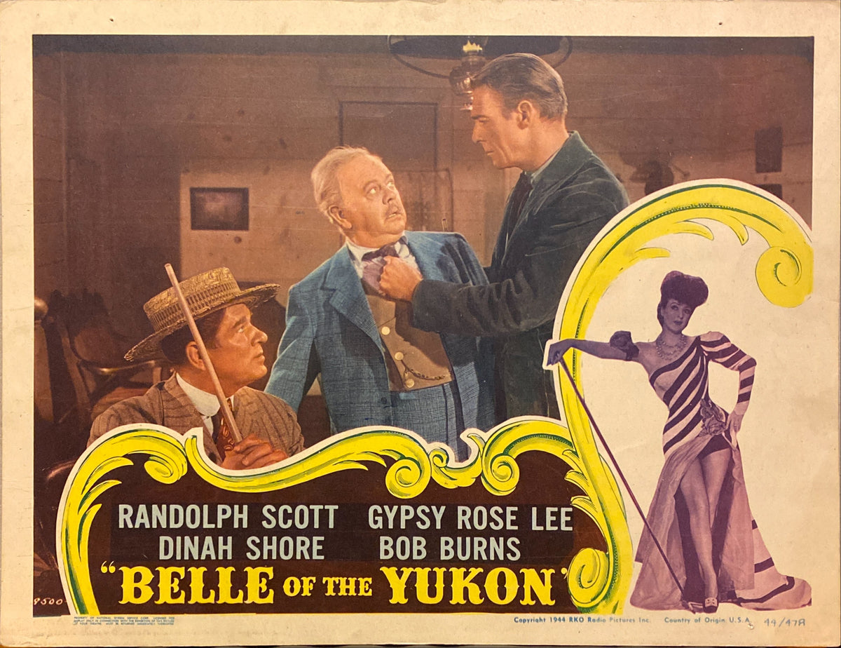 Randolph Scott and Gypsy Rose Lee "Belle of the Yukon" original Lobby Card