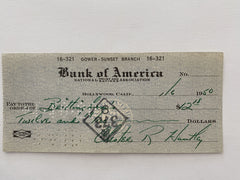 Chester Huntley signed check