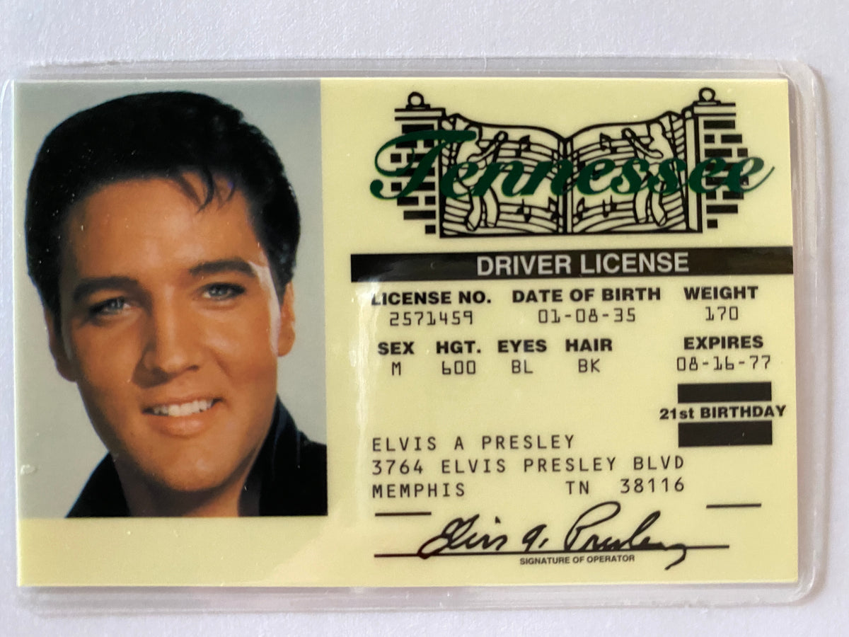 Elvis Presley replica driver's license