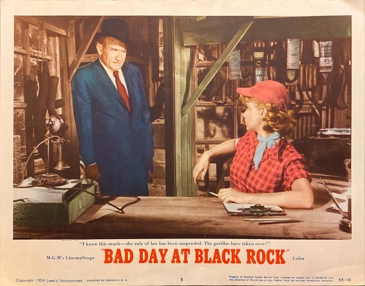 Spencer Tracy and Robert Ryan "Bad Day at Black Rock" original Lobby Card