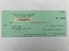 Sue Carol Ladd signed check