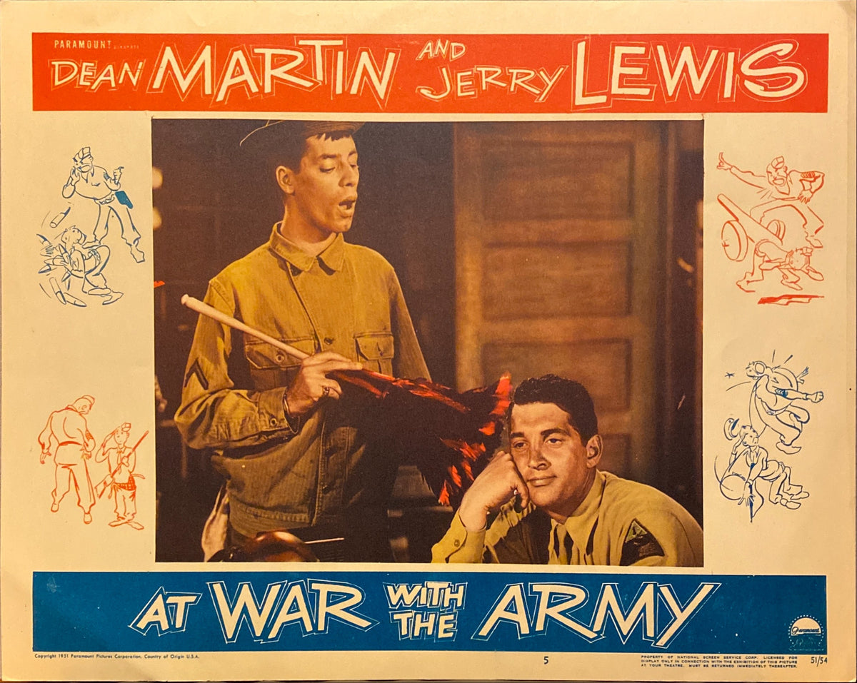 Dean Martin and Jerry Lewis "At War With The Army" original Lobby Card