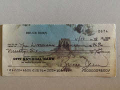 Bruce Dern signed check
