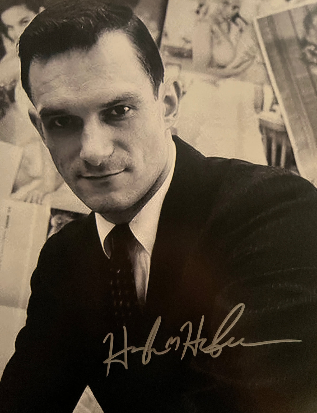 Playboy Hugh Hefner signed photo