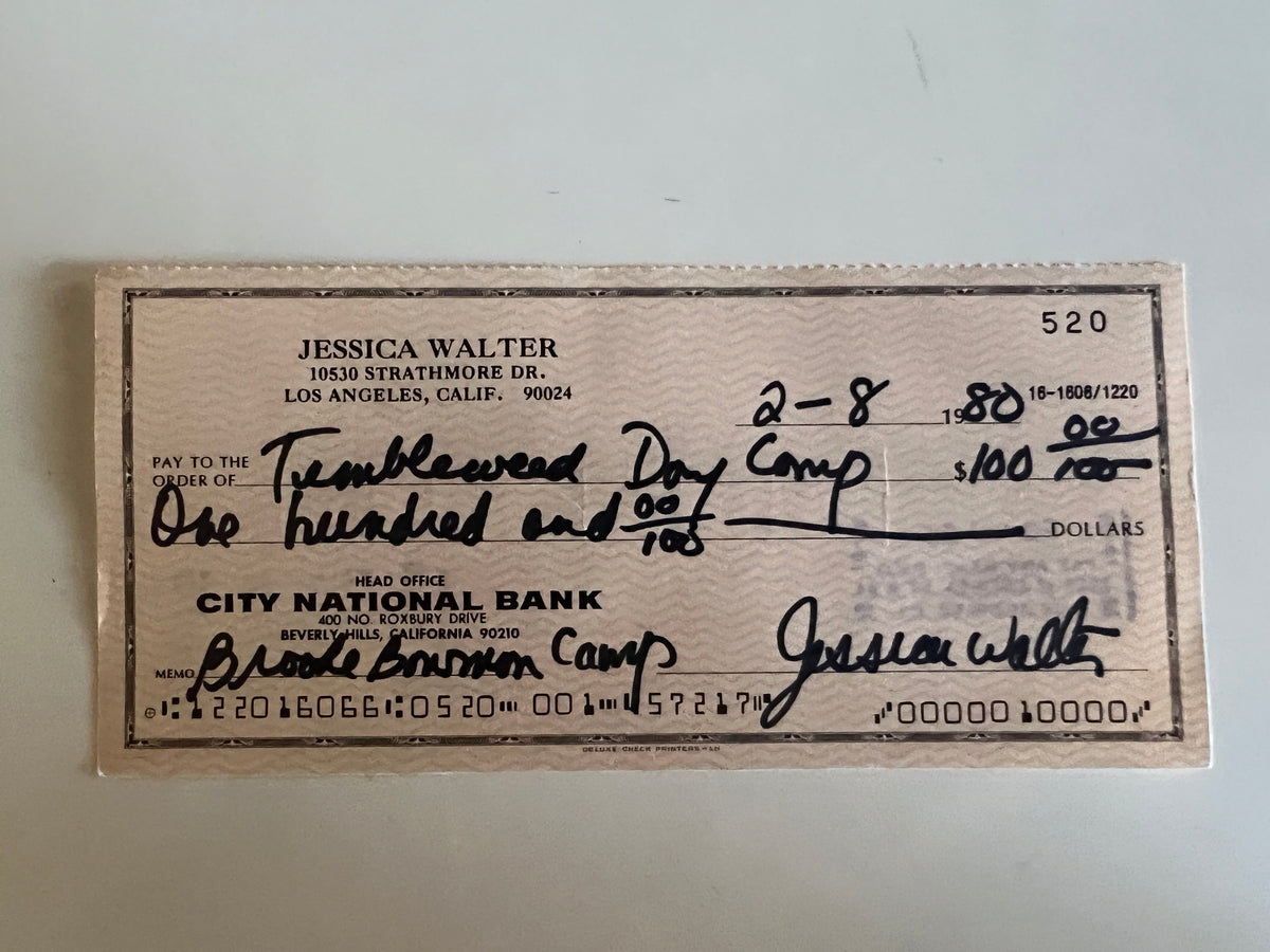 Jessica Walter signed check