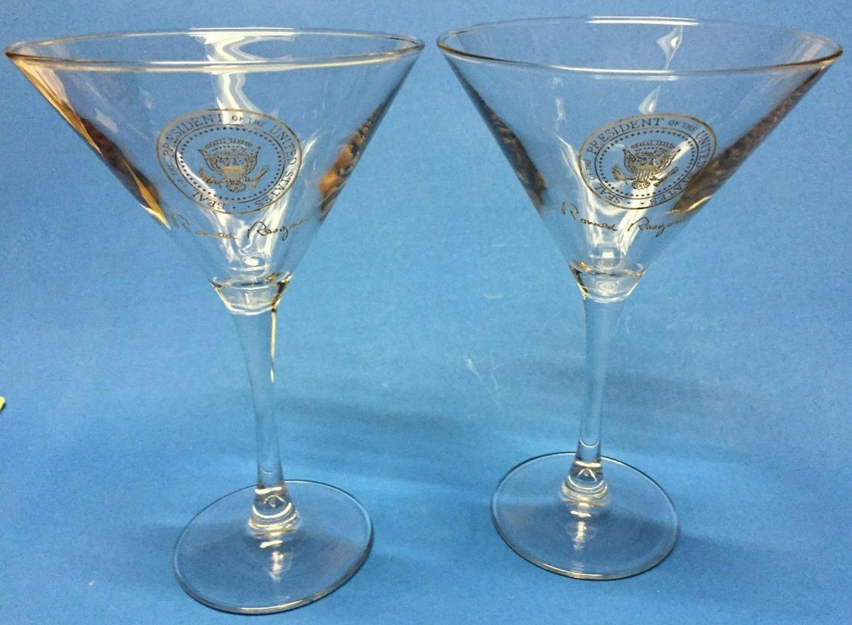Ronald Reagan White House Issue martini glasses