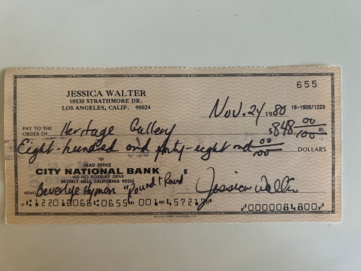 Jessica Walter signed check