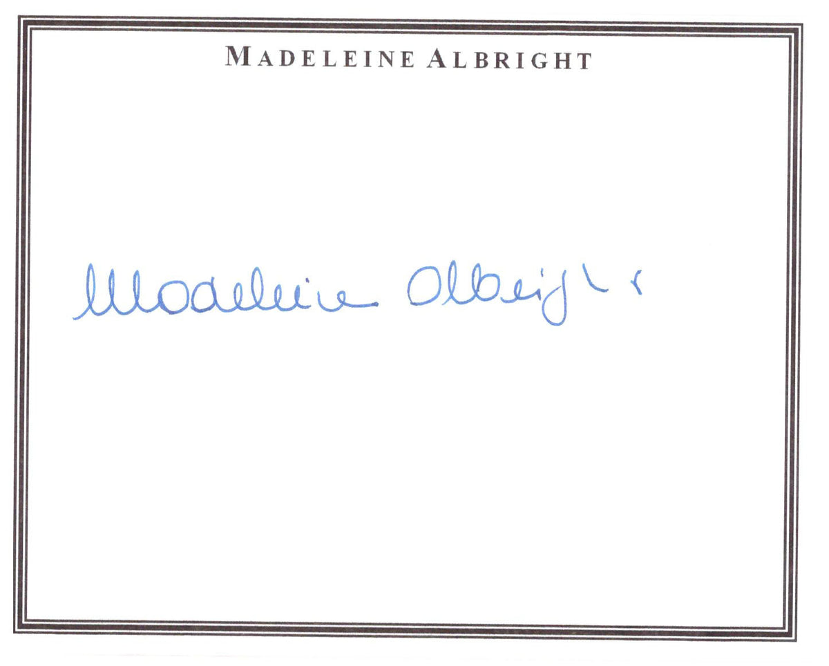 Secretary of State Madeleine Albright signature cut