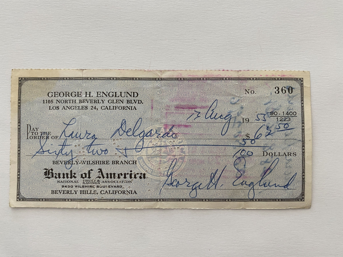 George Englund signed check