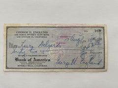 George Englund signed check