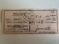 Jessica Walter signed check