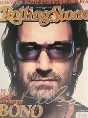 U2 Bono signed Rolling Stone Magazine cover photo