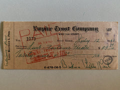 Beatrice Lillie, Lady Peel signed check