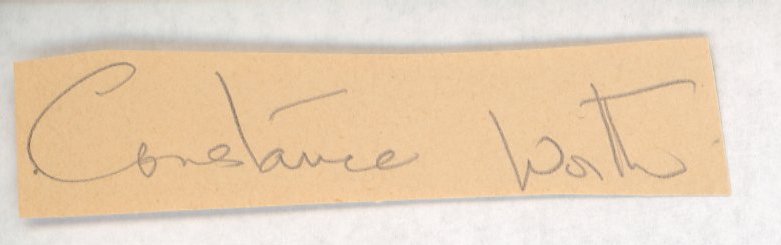 Constance Worth original signature