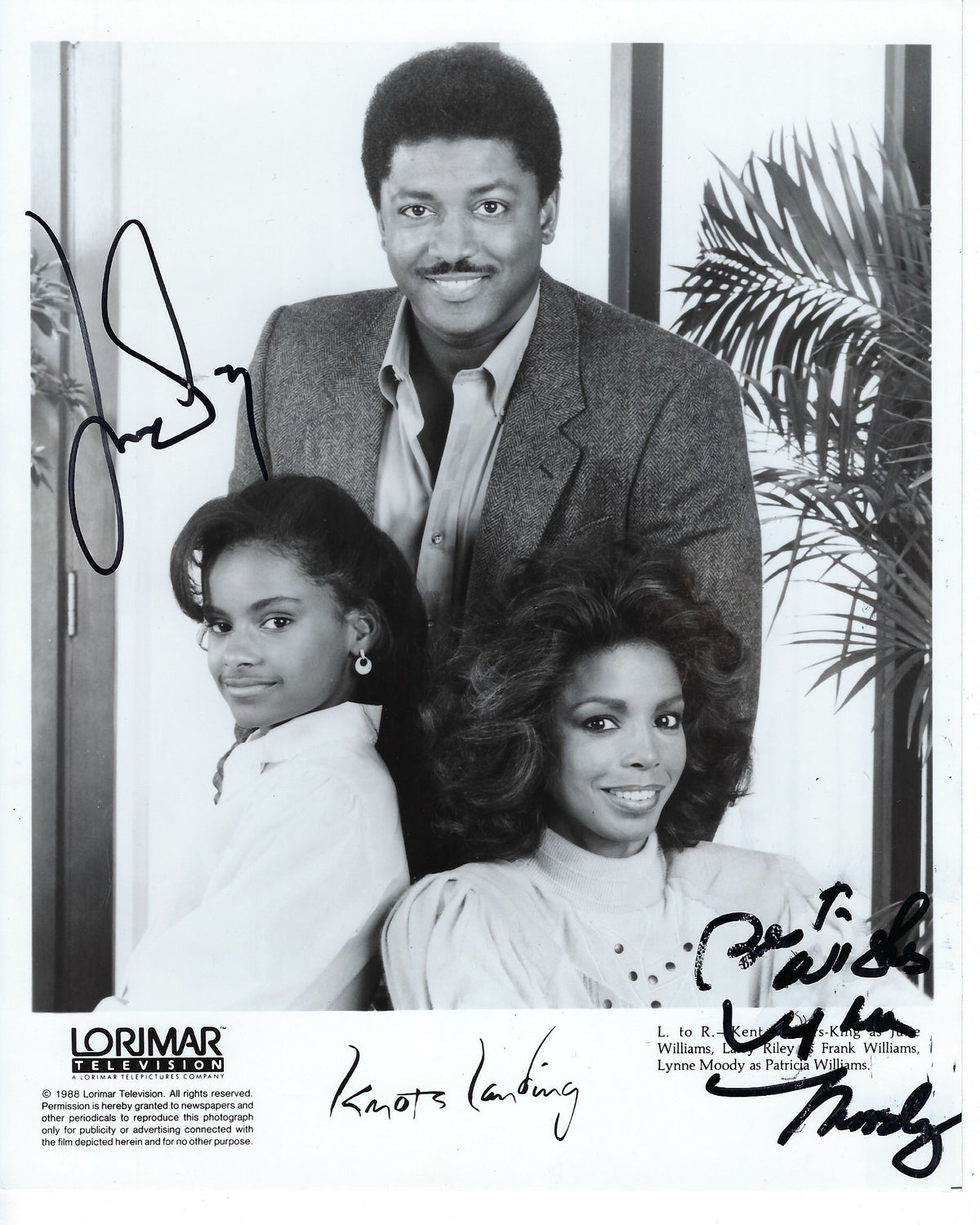 Knots Landing June Williams and Lynne Moody Signed Photo