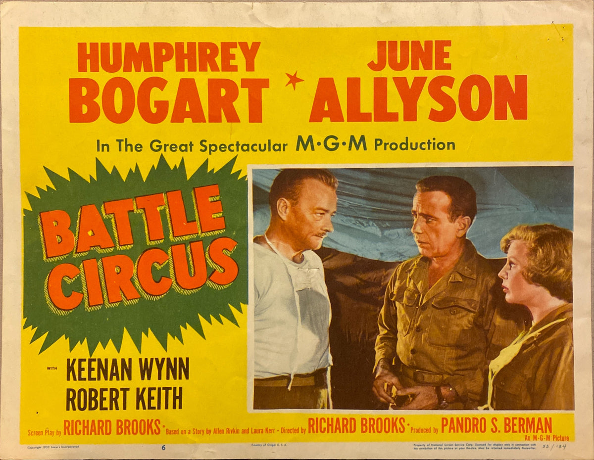 Humphrey Bogart and June Allyson "Battle Circus" original Lobby Card