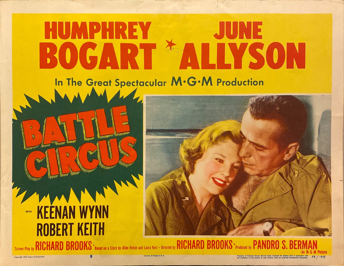 Humphrey Bogart and June Allyson "Battle Circus" original Lobby Card