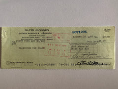 David Janssen signed check