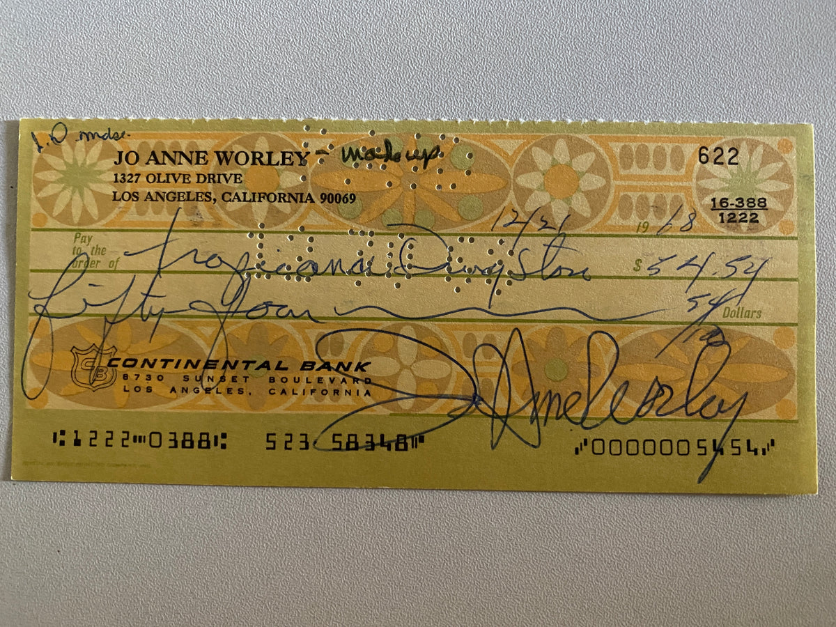 JoAnne  Worley signed check