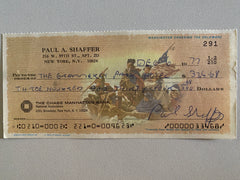 Paul Shaffer signed check