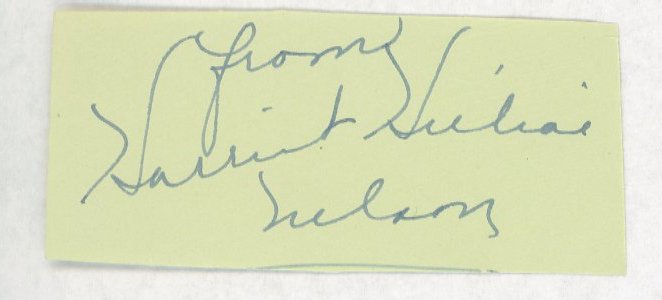The Adventures of Ozzie and Harriet, Harriet Nelson original signature