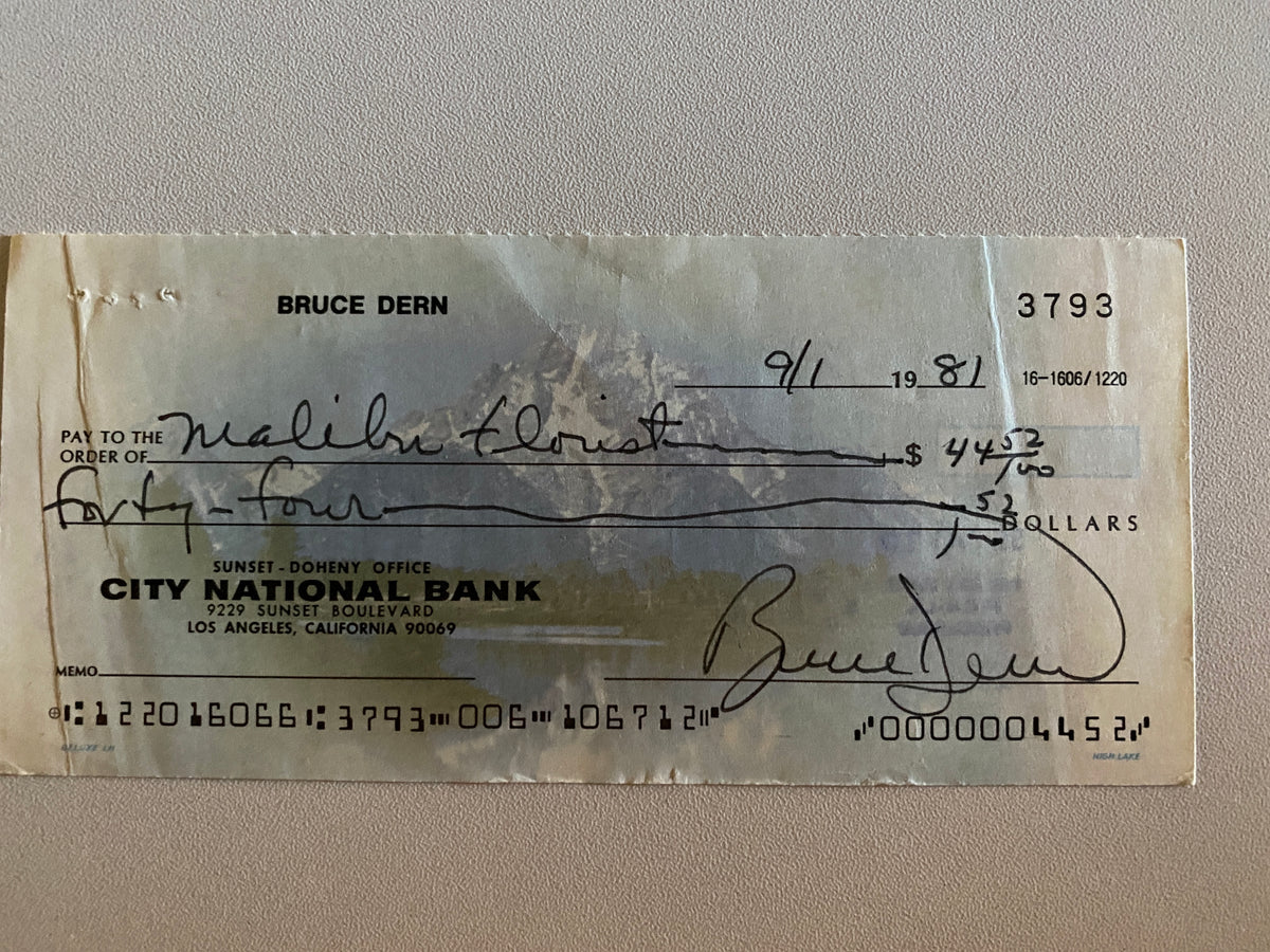 Bruce Dern signed check