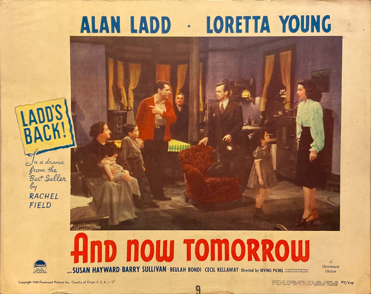 Alan Ladd and Loretta Young "And Now Tomorrow" original lobby card