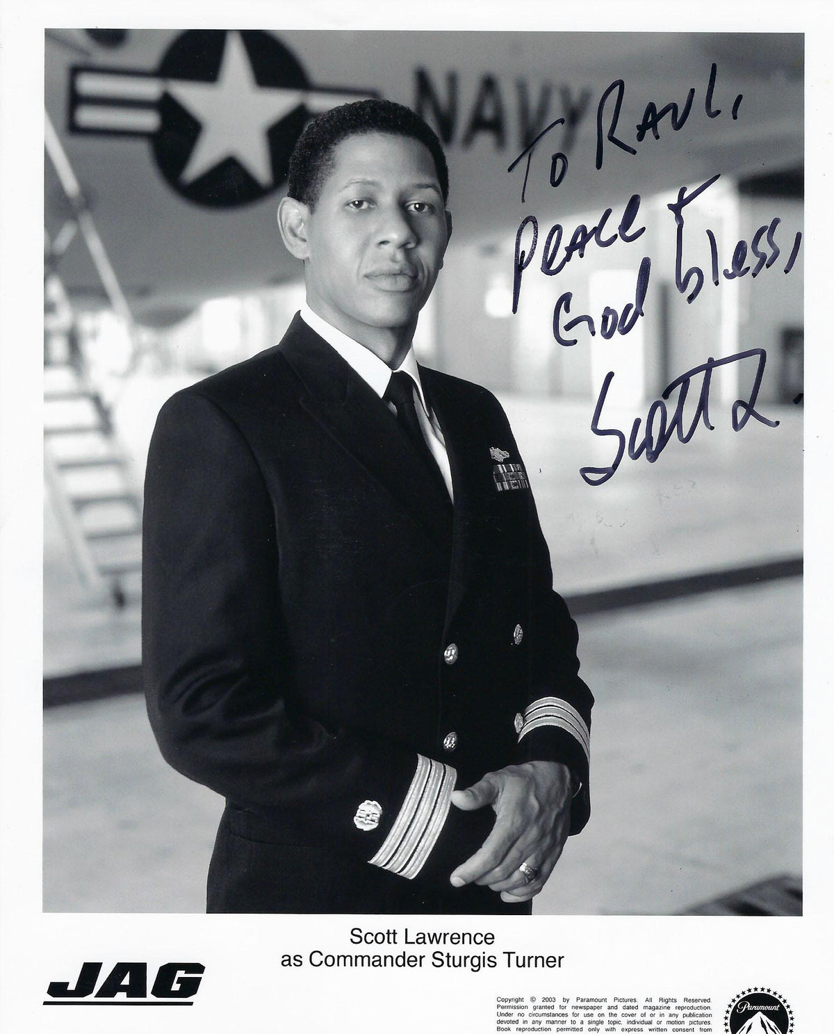 JAG Scott Lawrence signed photo