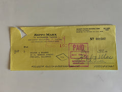 Zeppo Marx signed check