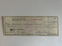 Gloria Pall signed check