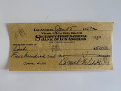 Cornel Wilde signed check