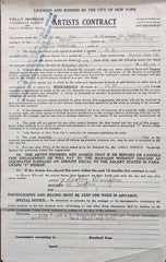 Dolly Dumplin Signed Vaudeville Artists Contract
