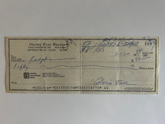 Gloria Pall signed check