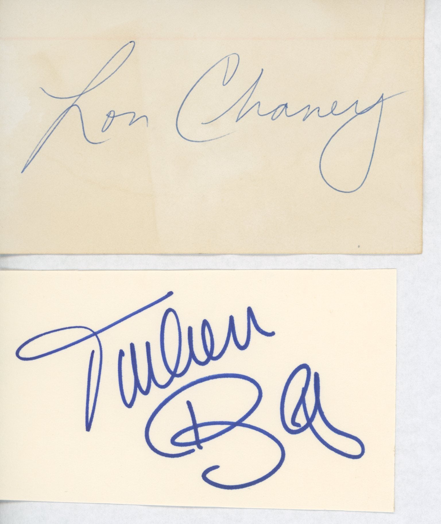 Lon Chaney Jr. and Turhan Bey signature cut